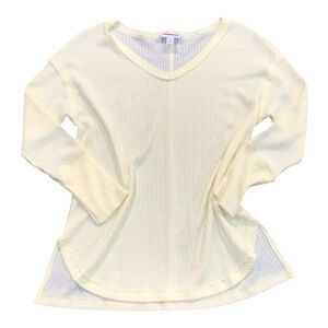 NEW! Vintage America Yellow Waffle Knit Long Sleeve Top